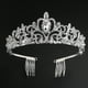 thumbnail image 2 of KAKOWELY Tiara de corona con brillantes cristales y diamantes de imitación para boda, fiesta de graduación (plata), 2 of 5