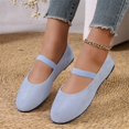 thumbnail image 6 of Domzle Women's Mary Janes Ballet Flats Faux Suede Dress Shoes | Memory Foam Comfortable Dress Shoes Work Elastic Straps casual dressy ballerina loafers Blue, 6 of 9