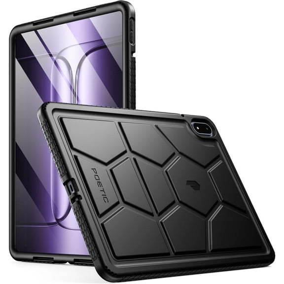 Poetic TurtleSkin Case for OnePlus Pad 3 13.2 inch (2025), Heavy Duty Shockproof Rugged Kids Friendly Drop Protection Silicone Cover Case, Black