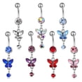 thumbnail image 3 of YYKihy Sexy Butterfly Bow Belly Navel Ring Pearl Body Piercing For Women Girls Jewelry Blue, 3 of 9