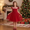 thumbnail image 6 of Flower Girl Dress Mesh Flutter Sleeve Tulle Summer Casual Party Wedding Guest Dress,A-Line, 6 of 6