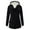 Black, variant on Women's Plush Jacket Casual Solid Color Hooded Drawstring Jacket for Large Size Comfort, Winter Outings, and Holiday Activities,Black,L