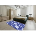thumbnail image 5 of Ahgly Company Machine Washable Indoor Square Transitional Day Sky Blue Area Rugs, 4' Square, 5 of 7