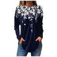 thumbnail image 2 of Blue Womens Tops Womens Blouses Dressy Casual Fall Hippie Tshirts Shirts Long Sleeve Cute Tops Floral Tunics Tops Crew Neck Sweatshirts Shirts for Women, 2 of 5