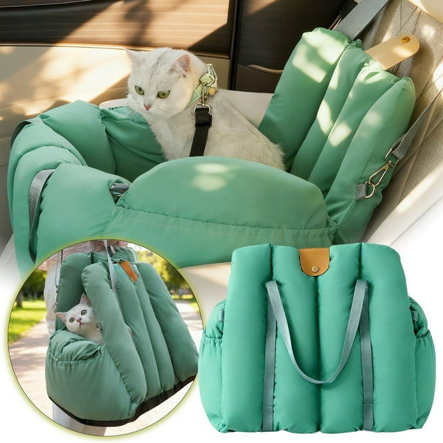 BotaniNest Portable Travel Cat Bed For And Home Convertible With Handle And Removable Cushion