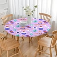 thumbnail image 3 of Halloween Elasticized Round Tablecloth - 44 Inch Stretch Table Cover for Dining Kitchen Party, Wrinkle Resistant Fabric, 3 of 6
