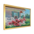 thumbnail image 2 of Designart 'Patio & Blossiming Red Flowers With Wooden House' Traditional Framed Art Print, 2 of 4