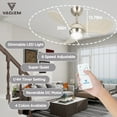 thumbnail image 2 of Ventilador de Techo con Luz para Recámara: Ventilador de Techo Pequeño y Silencioso de 30 Pulgadas con Control Remoto - 6 Velocidades y 3 Cc - Motor CC Reversible - Uso en Interiores y Exteriores - 3 Aspas Gris, 2 of 7