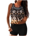 thumbnail image 1 of Trajes de baño bandeau de dos piezas para mujer Camiseta sin mangas de ajuste holgado con pantalones cortos Pompotops  ulkah937349, 1 of 9