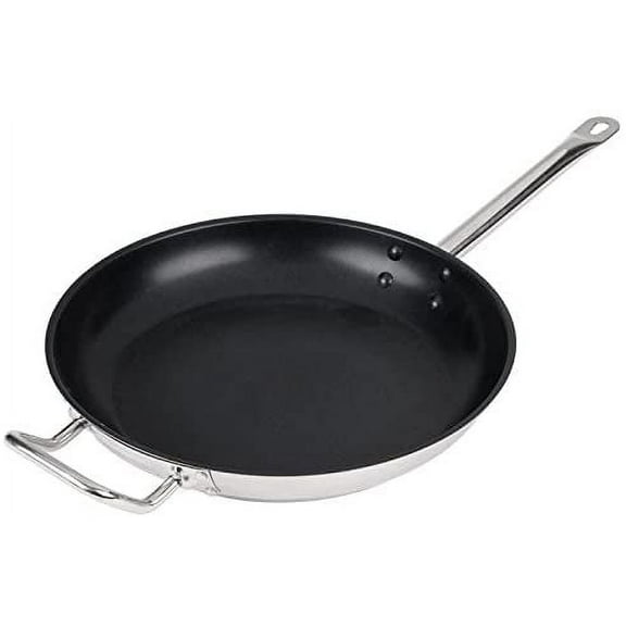 "Nonstick Fry Pan 12"", Induction Pan Nonstick Frying Skillet Wok Stir Fry Pan Stainless Steel Egg Pan, Riveted-on Handle w Helper Handle, Dishwasher Safe Commercial Grade-NSF Certified"