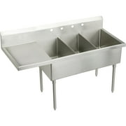 Elkay Ss8360l Sturdibilt 85-1/2" Triple Basin Free Standing Stainless Steel Utility Sink -