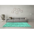thumbnail image 3 of Ahgly Company Indoor Round Abstract Turquoise Blue Contemporary Area Rugs, 5' Round, 3 of 4