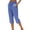 Blue, variant on Vivianyo HD Women's Gingham Plaid Capri Pants, Ladies Summer Elastic Waist Line Capris with Drawstring Button Hem Side Pocket Cropped Trousers for Women, Women's Black, Sizes S-3XL