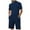 Navy, variant on JIKNTTR Mens Short Sets 2 Piece Outfits Solid Color Jacquard Button Lapel Short Sleeved Polo Shirt Shorts Casual Comfortable Sportswear Set Beach Tracksuit Set