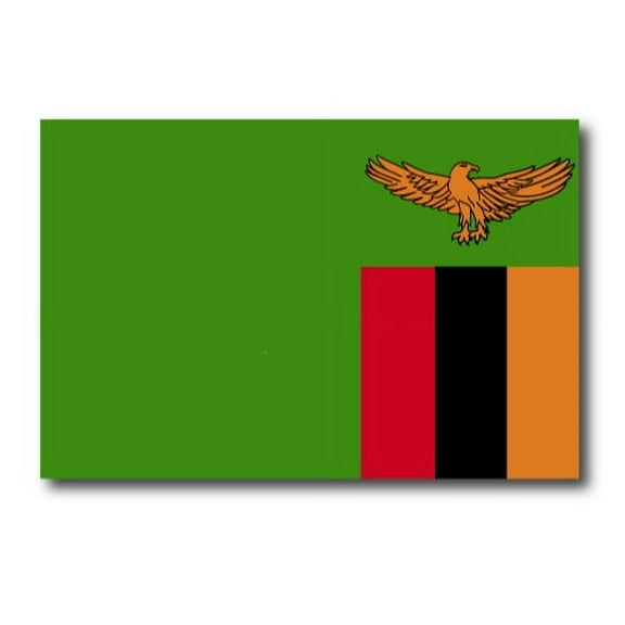 Magnet Me Up Zambia Zambian Flag Vinyl Automotive Magnet Decal, 4x6 Inches