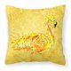 thumbnail image 1 of "Caroline's Treasures 8872PW1818 Flamingo sobre tela de lona amarilla, cojín decorativo, 18" x 18 ", multicolor Caroline's Treasures 8872PW1818, 1 of 1