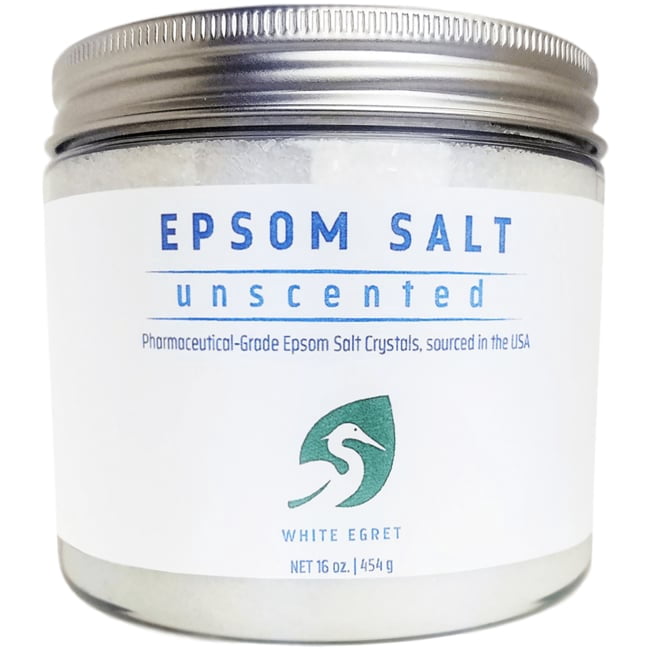 White Egret Epsom Salt - Unscented 16 oz Salt
