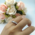 thumbnail image 4 of Art Deco Half Eternity Stackable Ring Ruby CZ 925 Sterling Silver Size 6, 4 of 7