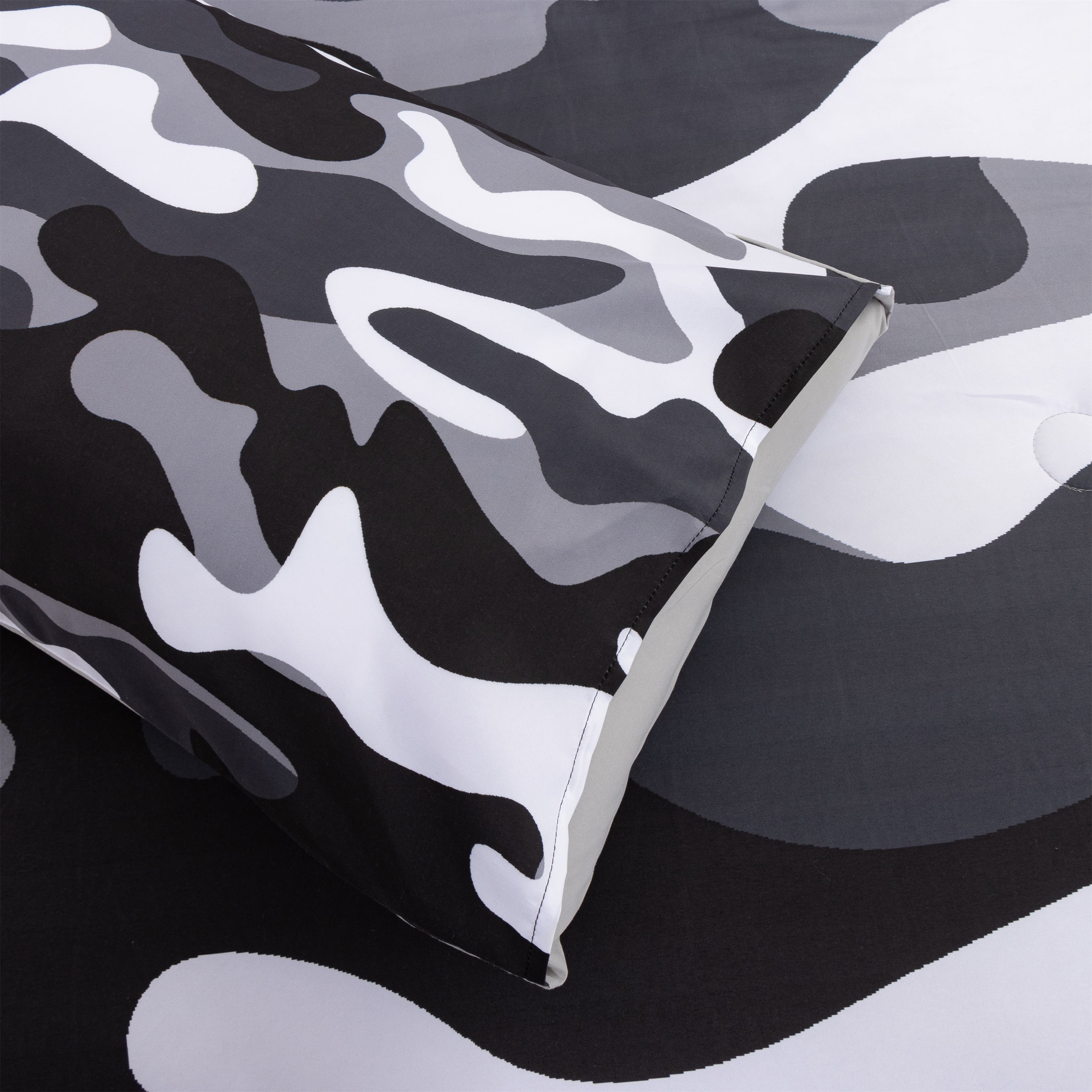 Btargot 3PCS Camouflage Bedding Set Twin Boys Camo Pattern Comforter Set Gray All Season Kids Bed
