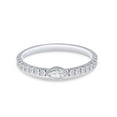 thumbnail image 3 of AFFY 0.50CT Marquise & Round Moissanite Diamond Stackable Wedding Band Ring 14K White Gold over Silver-10, 3 of 7