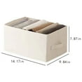 thumbnail image 3 of Foldable 10 Compartment Clothes Organizer Beige Fabric Laundry Drawer Storage Box with Handle,44x25x17cm,18L Capacity,Washable Wardrobe Organizer for Underwear,Scarves & Clothing, 3 of 6