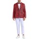 thumbnail image 2 of Blazers a rayas INSPIRE CHIC para hombres, chaqueta de traje de doble botonadura con solapa de pico, rayas de negocios en rojo y negro, 2 of 6