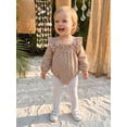 thumbnail image 5 of RUINIXCW Newborn Baby Girl Spring Fall Winter Outfit Plaid Gingham Bubble Romper Infant Girl Clothes Long Sleeve Square Neck Sweet Bodysuit Playsuit, 5 of 10