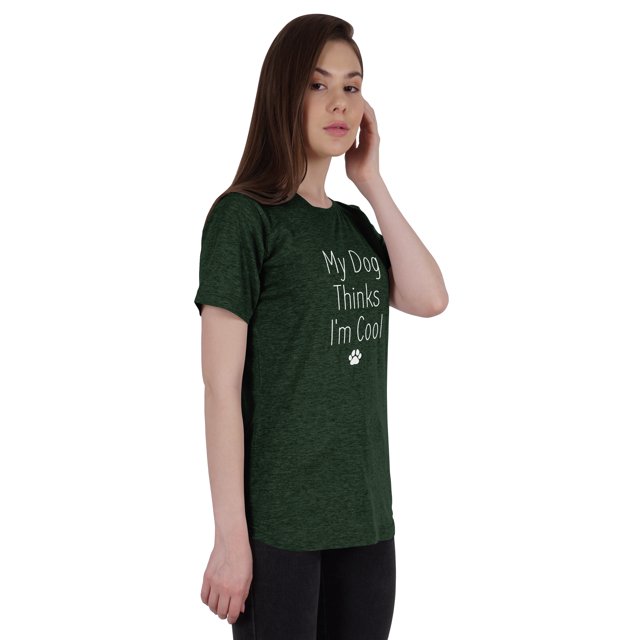 Inkmeso T-Shirt Femme Citation "Mon Chien Pense Que Je Suis Cool" avec Imprimé Graphique