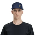 thumbnail image 4 of ZICANCN Alphabet P Pattern Baseball Caps, Trucker Hats for Men And Women, Adjustable Breathable Flat Caps, Navy Blue, 4 of 6