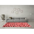 thumbnail image 3 of Ahgly Company Indoor Round Abstract Red Modern Area Rugs, 5' Round, 3 of 4