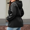 thumbnail image 6 of BXINGOHAI Women Plus Size Light RainCoat Jackets Packable Hooded Waterproof Windbreaker for Women Black L, 6 of 8
