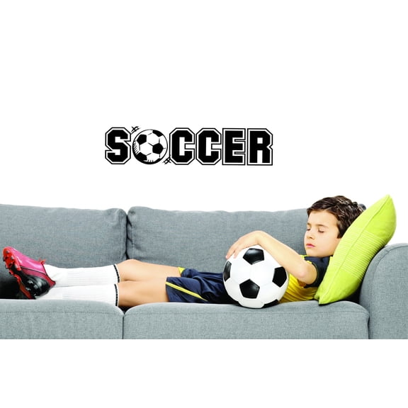 Decal - Peel & Stick Wall Sticker : Soccer Home Decor Picture Art 8x20 Inches