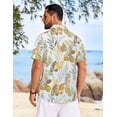 thumbnail image 6 of COOFANDY Beach Button Up Shirts for Men Hawaiian Flower Short Sleeve Shirts Tropical Beach Shirts, 6 of 7