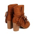 thumbnail image 4 of New Women Betani Kimberly-12 Faux Suede Wraparound Tasseled Chunky Heel Bootie, 4 of 5