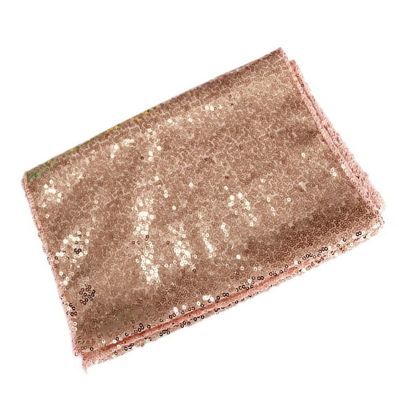 OUNONA Pink Sequin Tablecloth for Wedding Party Protective Using Made of Polyester 1PC