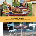 thumbnail image 6 of Elastic Fitted Round Tablecloth, American Flag Waterproof Stretch Table Cover for 45"-54" Tables, Blue Red USA Flag Eagle Wreath Washable Outdoor Tablecloths for Patio, Picnic, Camping, 6 of 9