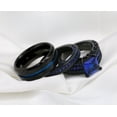thumbnail image 4 of Matching Rings Couple Rings 1.5 CT Blue CZ Women Wedding Ring Sets Male Titanium Ring, 4 of 8