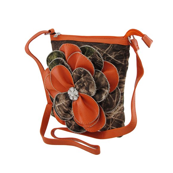 Forest Camouflage Cross Body Bag with Flower