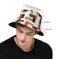 thumbnail image 3 of ZICANCN Abstract Retro Geometric Line Bucket Hat, Unisex Print Double-Side-Wear Bucket Hat for Golf Fishing Beach Outdoor, 3 of 5