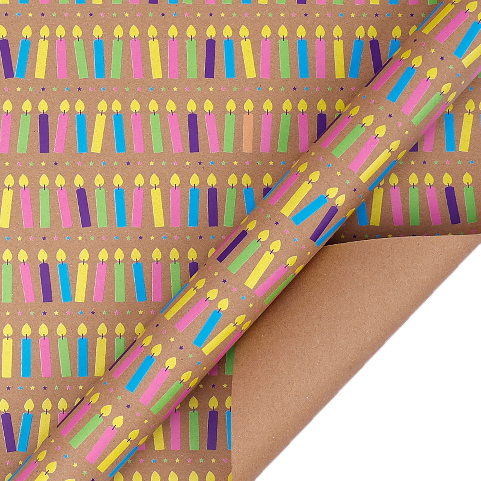 Wrapping Paper Kraft Paper, Colorful Birthday Text Wrap Design, for Birthdays, Graduations, Celebrations