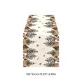 thumbnail image 3 of Christmas Table Runner Decorations,Christmas Linen Table Banners Festive Holiday Table Cover for Dining Table Home Party Tablecloth Decoration(D), 3 of 6