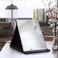 thumbnail image 2 of Portable PU Leather Mirror Foldable Table Makeup Mirror with Adjustable Stand (Black), 2 of 5