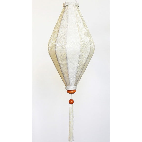 Oval Silk Lantern- (Ivory)