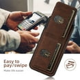thumbnail image 3 of ELEHOLD for iPhone 13 Flip Back Card Slots Wallet Case Premium Retro Leather Soft Shockproof Stand Function Slim Lightweight Business Style for Women Men Case,brown, 3 of 6