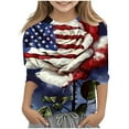 thumbnail image 2 of Xdegoge Past Orders At 4Th of July Clothes for Girls Boys Kids American Flag Shirt Stars Strips Usa Tee Shirt 3/4 Sleeve Summer Tops Raglan Crewneck Patriotic Shirts 11 Years Old Girl Gift, 2 of 5