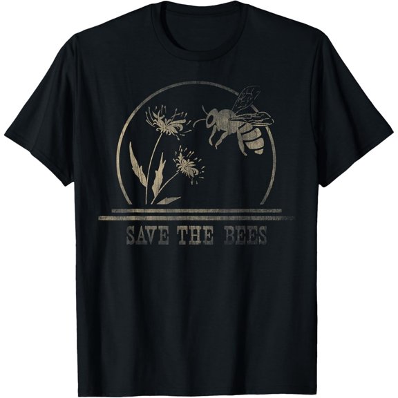 Save The Bees Faded Yellow Graphic T-Shirt men and women can wear, black, white, gifts