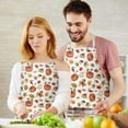 thumbnail image 3 of Fall Pumpkins Leaves Pattern Apron-Garden Aprons for Women with Pockets-Cotton Linen Waterproof Kitchen Cooking Gardening Aprons Adjustable for Kitchen,Cooking,BBQ and Salon 33"x27", 3 of 7