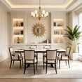 thumbnail image 2 of Modern Luxury Rectangular Dining Table,65"-95" Marble-Look Sintered Stone Top,Special-shaped Metal Base,Scratch-resistant, durable and easy to clean,6-10 seater Large Table for Dining Room,Satinwhite, 2 of 6