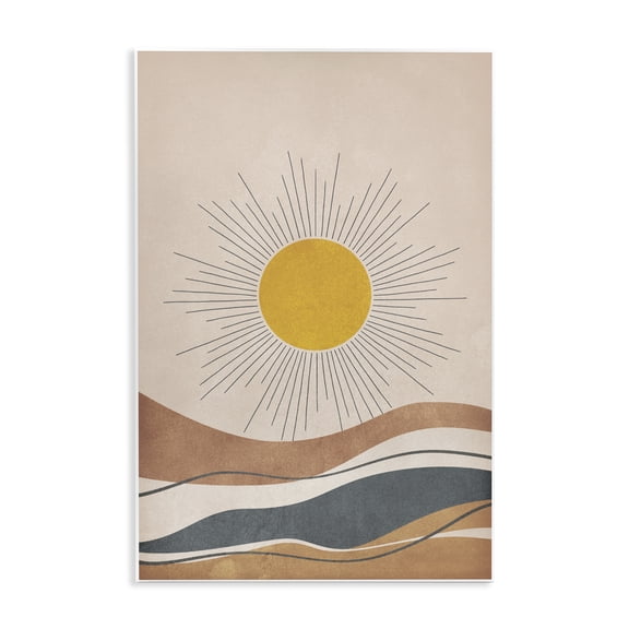 Stupell Industries Bohemian Abstract Sun Shining Desert Brown Lines Wall Plaque Art, 13 x 19, by JJ Design House LLC