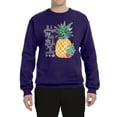 thumbnail image 2 of Wild Bobby, Pineapple Stand Tall Wear Crown And Stay Sweet Inside Arty Inspirational Pop Culture Unisex Crewneck Graphic Sweatshirt, Purple, X-Large, 2 of 3